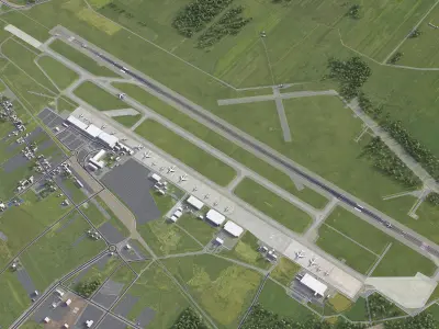 Katowice Airport Low-poly 3D model