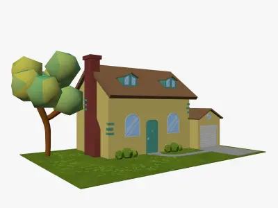 Cartoon House 3 Low-poly 3D model
