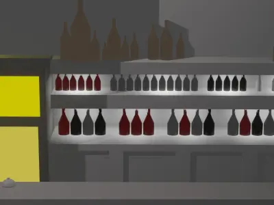 The bar room with light in it Free 3D print model
