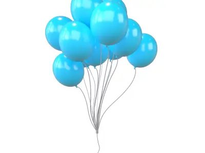 Bunch of Balloons v1 013 Low-poly 3D model
