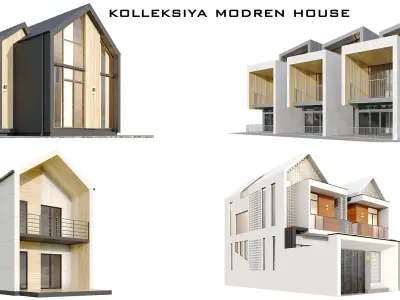 kolleksiya modren house N4 Low-poly 3D model