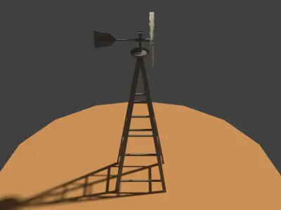 Low Poly Wind Mill Low-poly 3D model