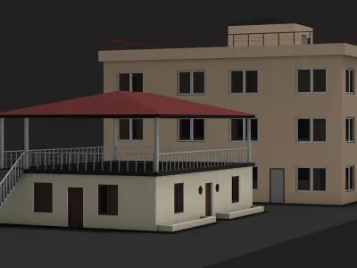 Two buildings or houses 3D model