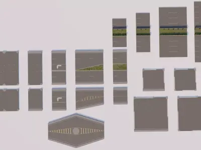 Road Pack - Extended-City Roads 3D model 5