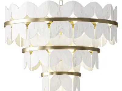 Alabaster Petal Tier Chandelier 3D model