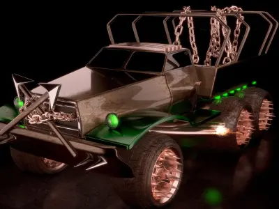 TWISTED METAL VEHICLES BIG PACK OF 4 3D model