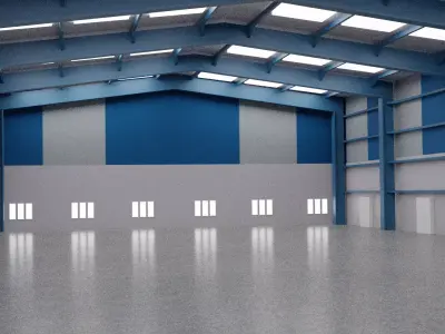 Warehouse 3d Model with Forklift 3D model