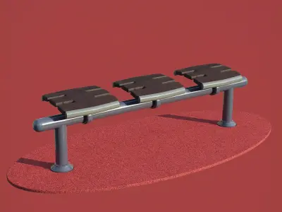 kids playground BENCH ELLIPSON IN SOCKET JEL-0136 3D model