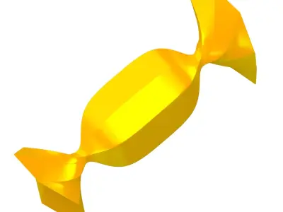 Yellow Wrapped Candy 3D model