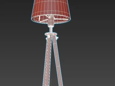 stello-t1-00-11 wooden tripod floor lamp with shade 3D model