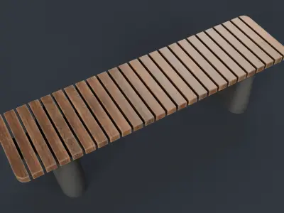 Modern Outdoor Bench 47 PBR Game Ready Low-poly 3D model