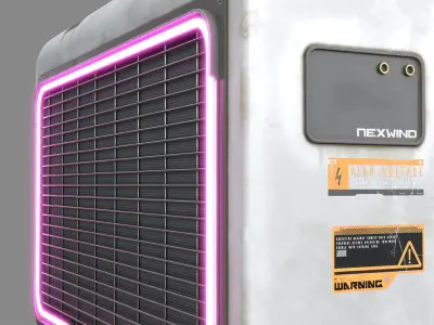 Sci-Fi Cyberpunk Air Conditioner Low-poly 3D model