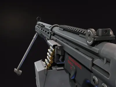 HK23E Light Machine Gun Low-poly 3D model