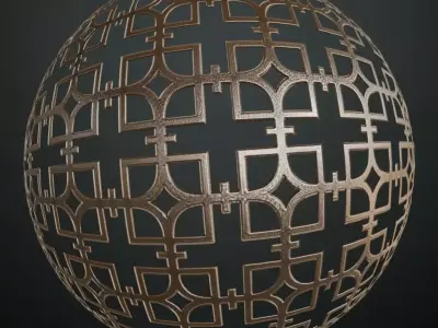 Interlocking Geometric Mesh Metal Guard PBR Seamless Texture