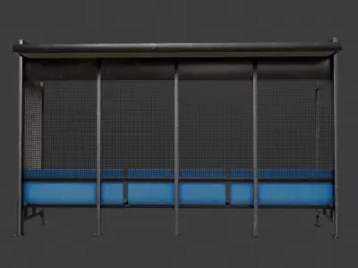 Bus Stop Low-poly 3D model