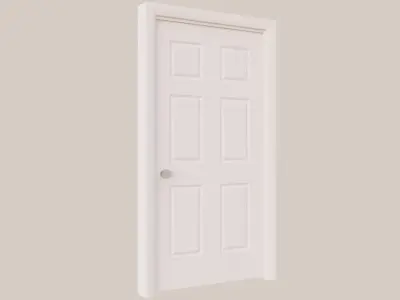 Six Panel Interior Door 3D model