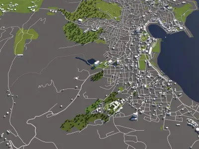 Moria Greece 50x50km 3D model