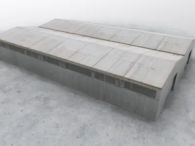 LKKV Double Hangar Low-poly 3D model