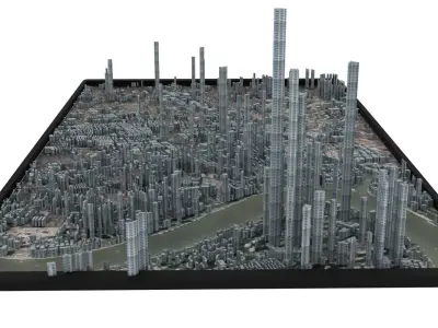 City of Shanghai Low-poly 3D model
