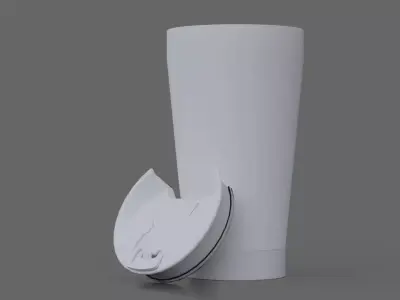 Beer Pint 3d model with an uncap 3D model