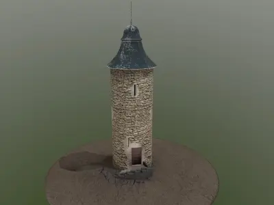 Medieval Guard Tower 01 Low-poly 3D model