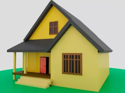 Stylized 3D House Model for Games and Animation  Low-poly 3D model