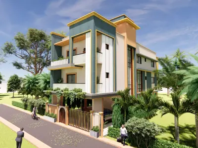 Modern Residential Villa - Compact Independent House 3D model