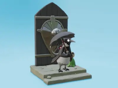 Deaths Door Crow - 3D PRINTABLE STATUE 3D print model 3D print model