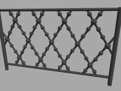 Fence 05 Low-poly 3D model