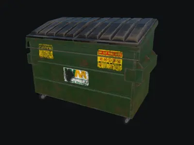 Dumpster garbage can Low-poly 3D model