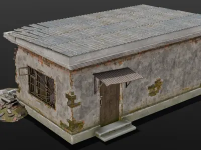 Broken Building 3D Model Low-poly 3D model
