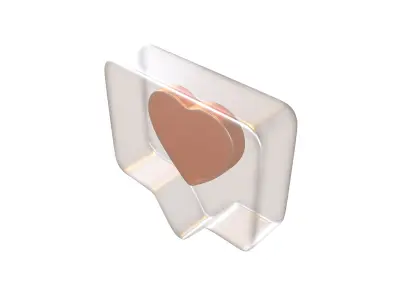 Socail Media Heart Bubble v1 002 Low-poly 3D model
