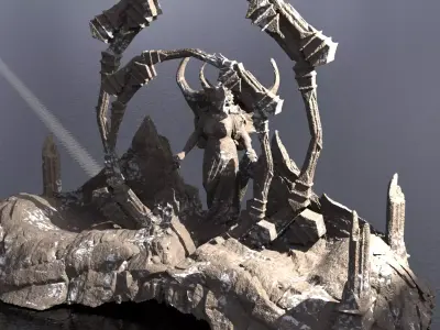 Syrian ancient mountain top ruins  3D model