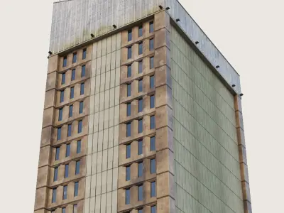 Building Skyscraper City Town Downtown Office Space Work Street Low-poly 3D model