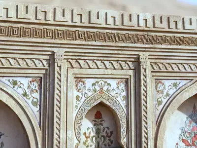 Double Sided Seamless Arc Wall Modular Low-poly 3D model