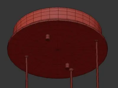 FLARE modern chandelier with circular glass shades 3D model