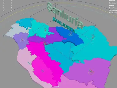 Sanliurfa  Southeastern Anatolia Region  Turkey map region 3D model
