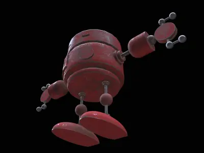 Old Robot Low-poly 3D model get