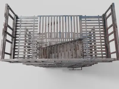 Fire escape -  game ready - pbr Low-poly 3D model