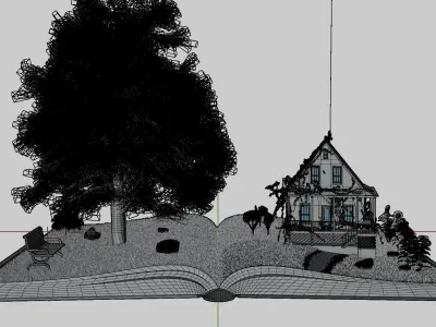 3D model of Magic book with a landscape - Nature 3D model