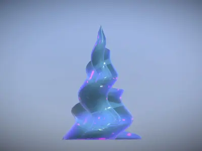 Spiral Pyramid Blue Glass 3D model
