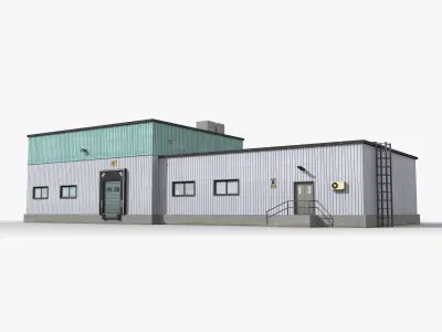 Factory x16 Low-poly 3D model