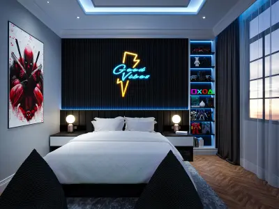 Bedroom Boys Gaming Blender - Fbx - Obj 3D model