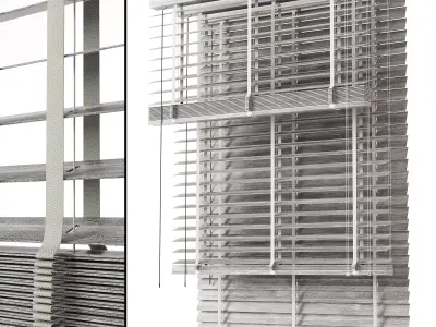 Wooden blinds Set 07 3D model
