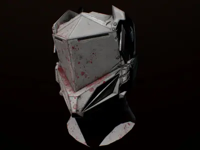 Sci-Fi Helmet Low-poly 3D model 4