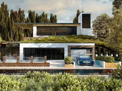 Modern Villa 3D model 30