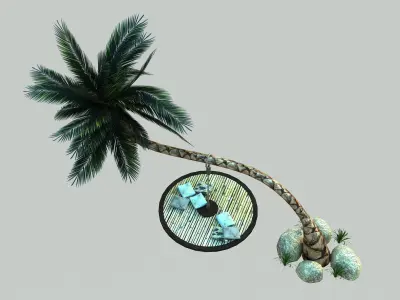  Palm Swing Animation Low-poly 3D model