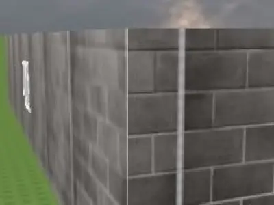 Bedroom room with walls and wooden floor 3D model