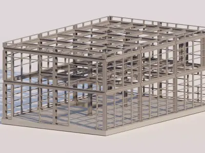 Structural engineering of Metal frame buildings 3D model