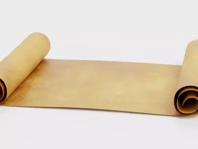 Scroll V3 - Aged Parchment Sheet Low-poly 3D model